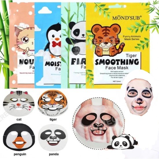 ماسک ورقه ای آبرسان و مرطوب کننده عروسکی حیوانات فانتزی وارداتی و باکیفیت