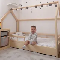 تخت خواب  کودک و نوزاد روستیک دکور مدل خانه