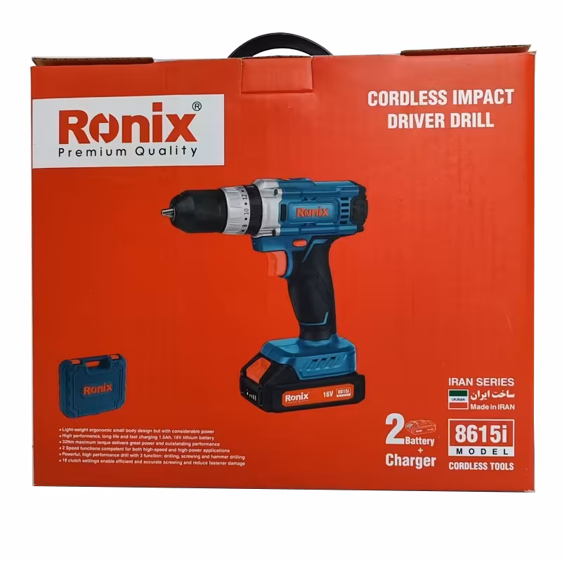 دریل پیچ گوشتی چکشی شارژی – 8615i رونیکس