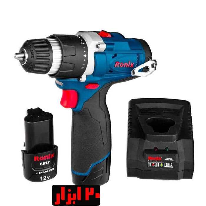 دریل پیچ گوشتی شارژی 12 ولت 8812 رونیکس