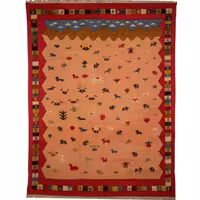 گلیم گبه بزرگ دستباف قشقایی  کد GLG13 پشم دستریس