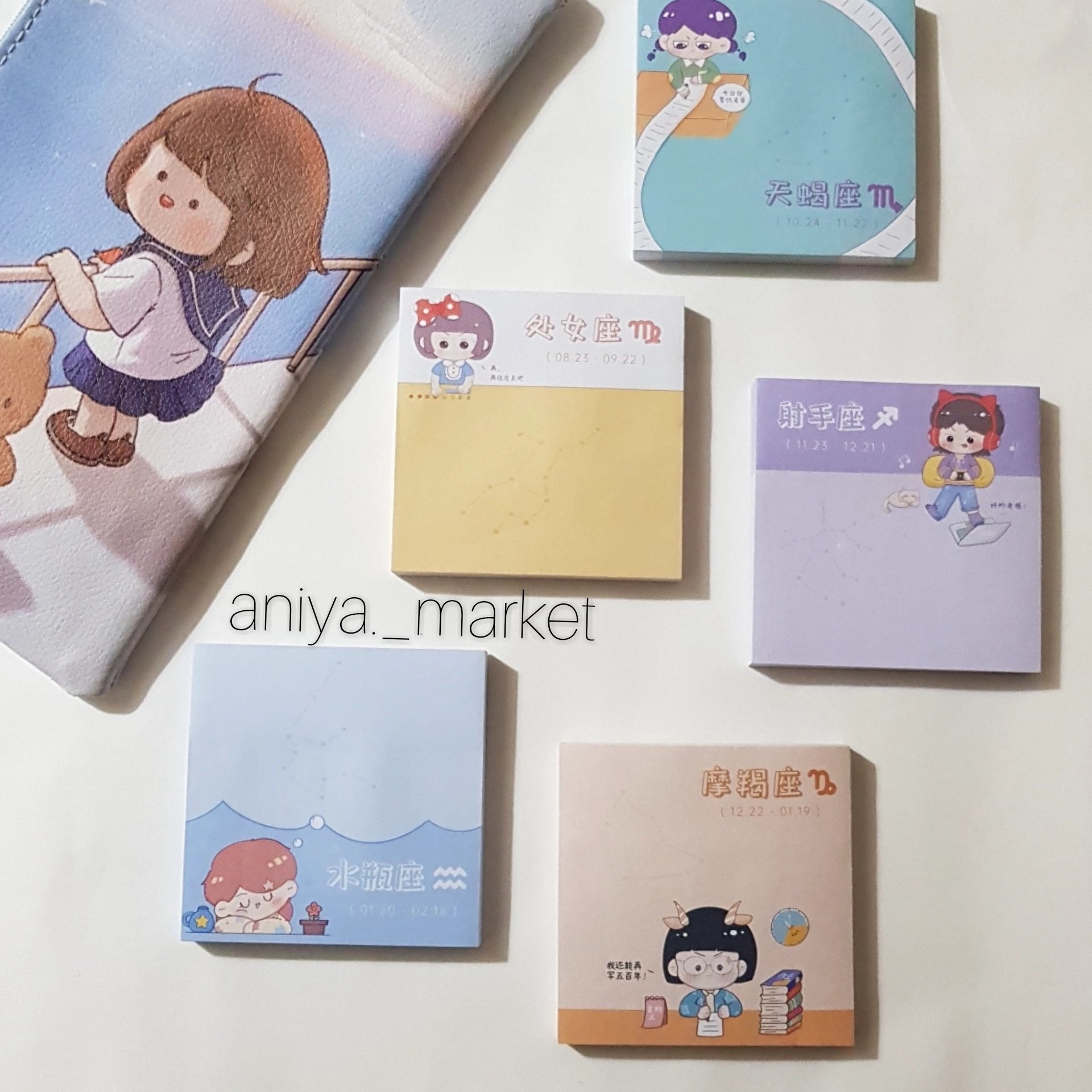 استیک نوت ،برگ یادداشت چسب دار،طرح دختر درسخون،مربعی