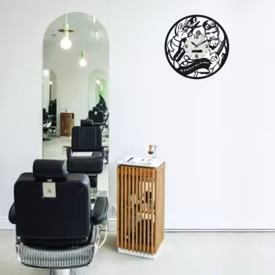 ساعت دیواری آذرلاکچری طرح آرایشگاه مردانه کد men11