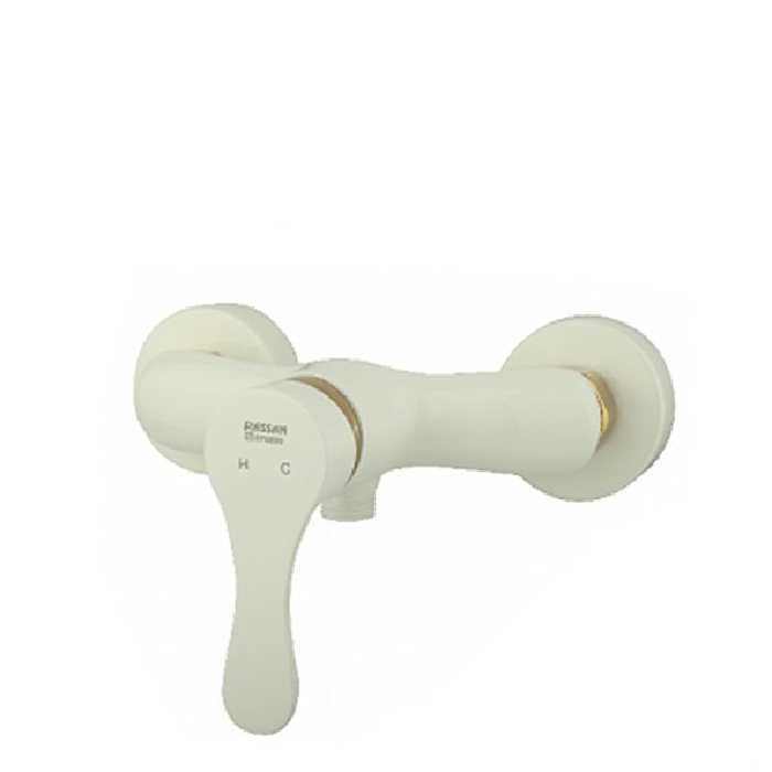 شیر توالت راسان مدل صدف سفید طلایی 