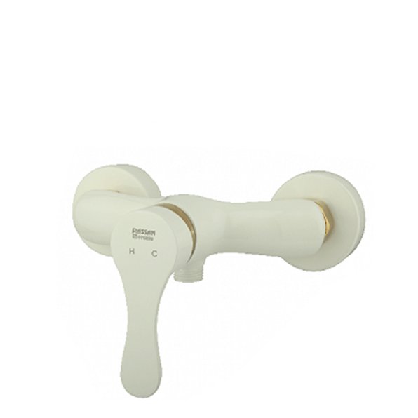 شیر توالت راسان مدل صدف سفید طلایی 