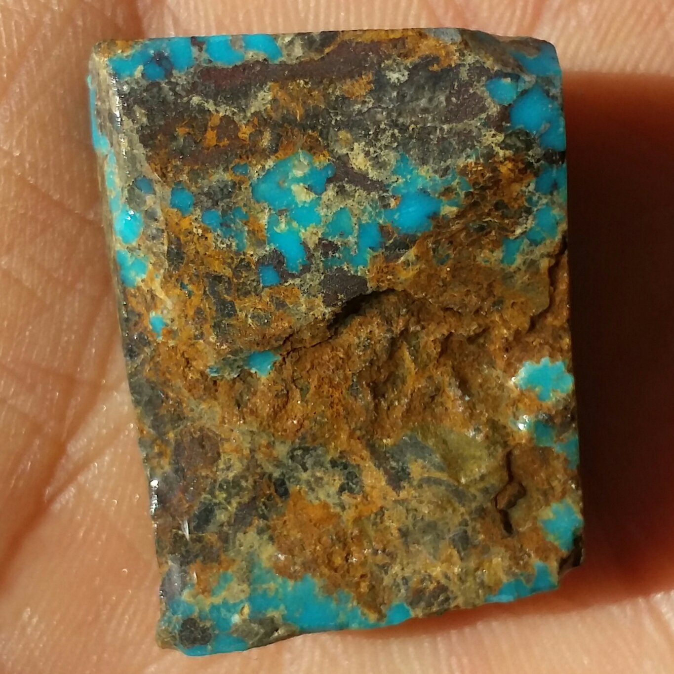 اسلایس سنگ راف فیروزه آبی اصل نیشابور 100 در 100 طبیعی خاص زیبا دیدنی و تک