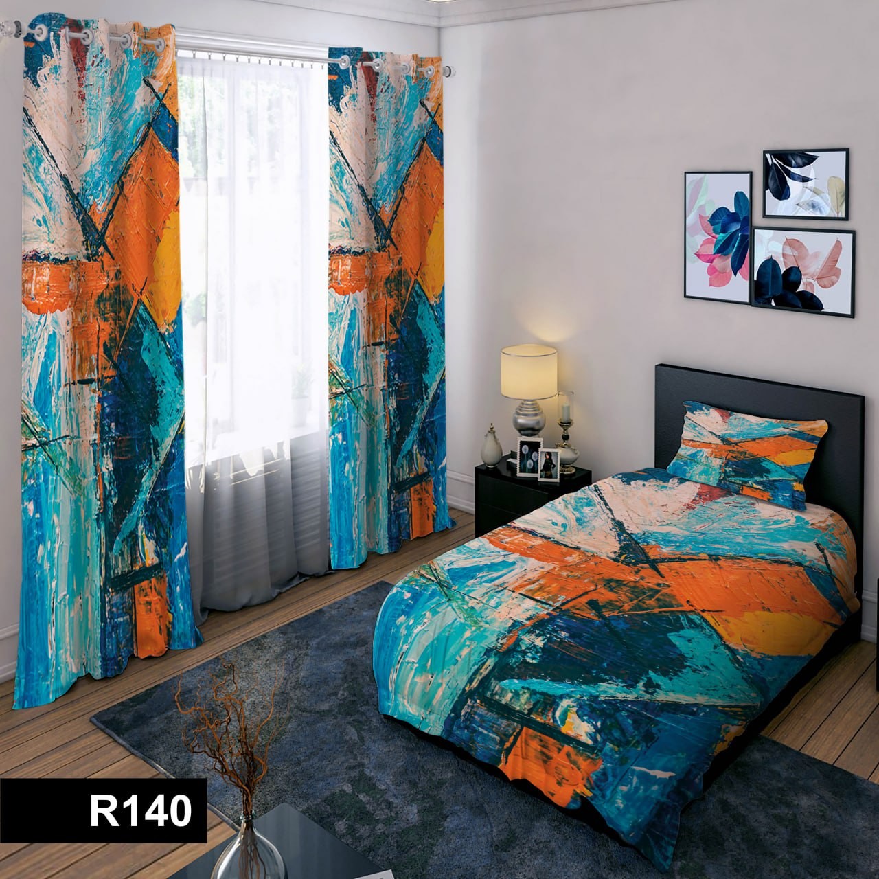 رو تختی یک نفره سه بعدی کد 140