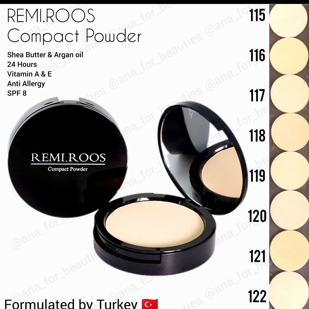 پنکک گیاهی دوکاره رمی رز رنگ نخودی R116
Remi.roos Compact Powder 24H