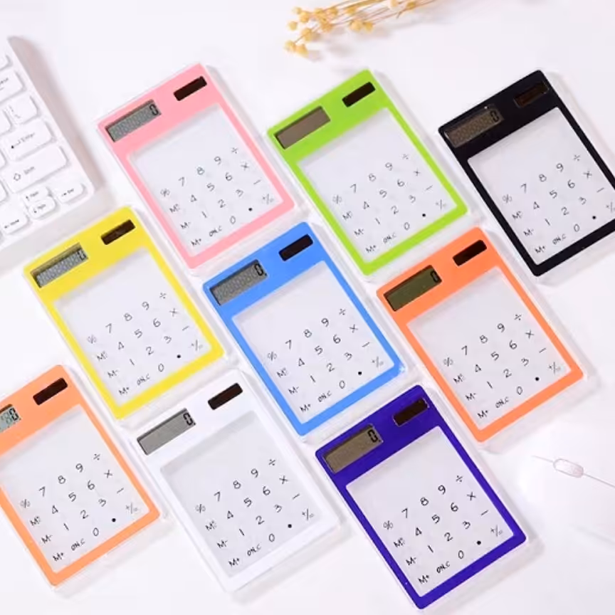 ماشین حساب شفاف فانتزی (موجودی رنگ چک شود )