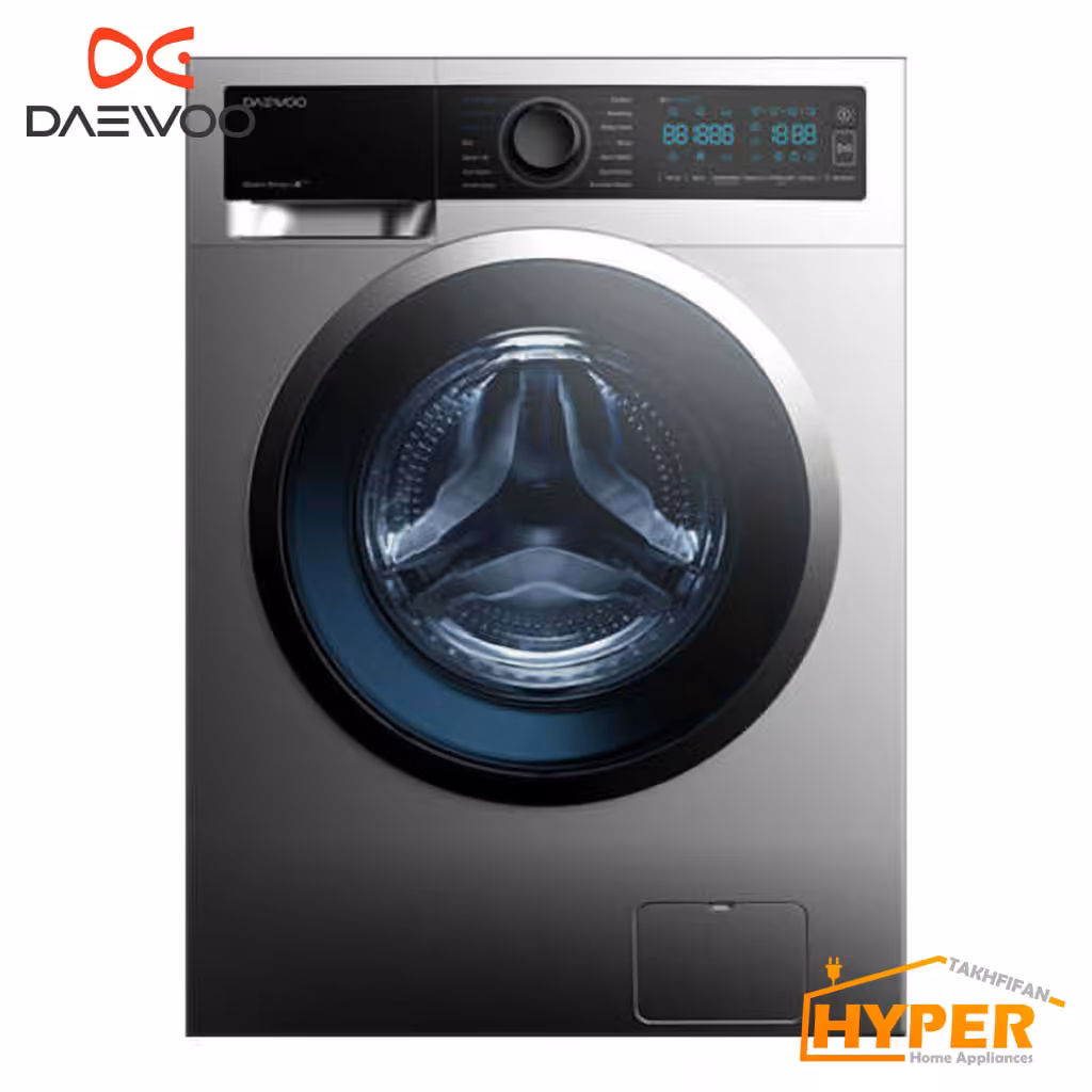 ماشین لباسشویی دوو DWK-LIFE80SB نقره ای پنل مشکی 8 کیلویی