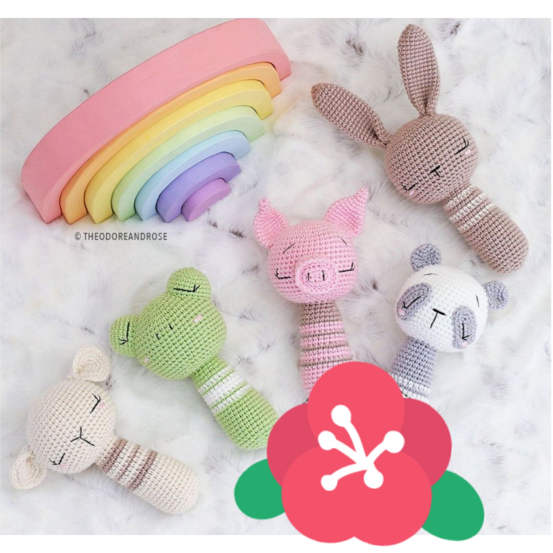 سیسمونی بافتنی جغجغه حیوانات خوابالو