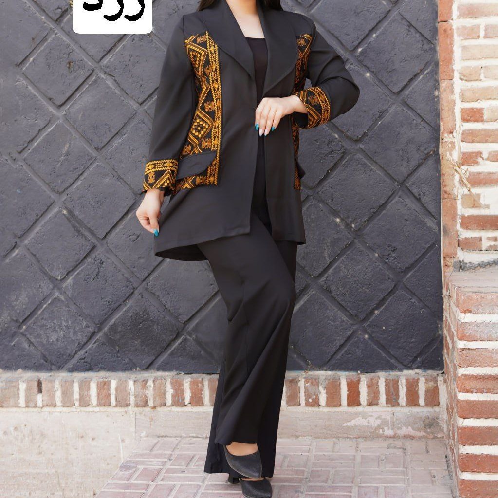 کت شلوار زنانه خرج کار کتیبه ای