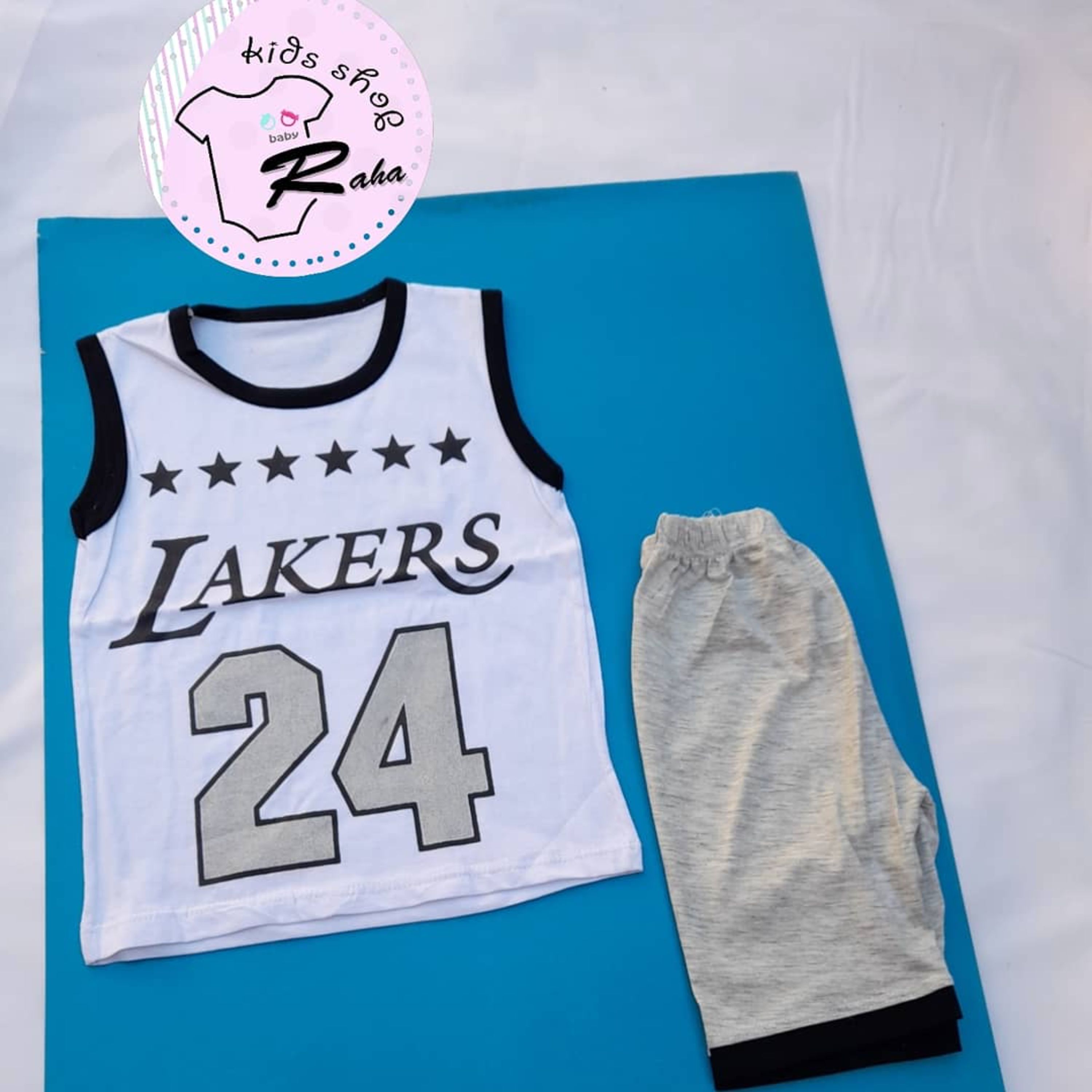 لباس بچه گانه تیشرت حلقه و شلوارک lakers
