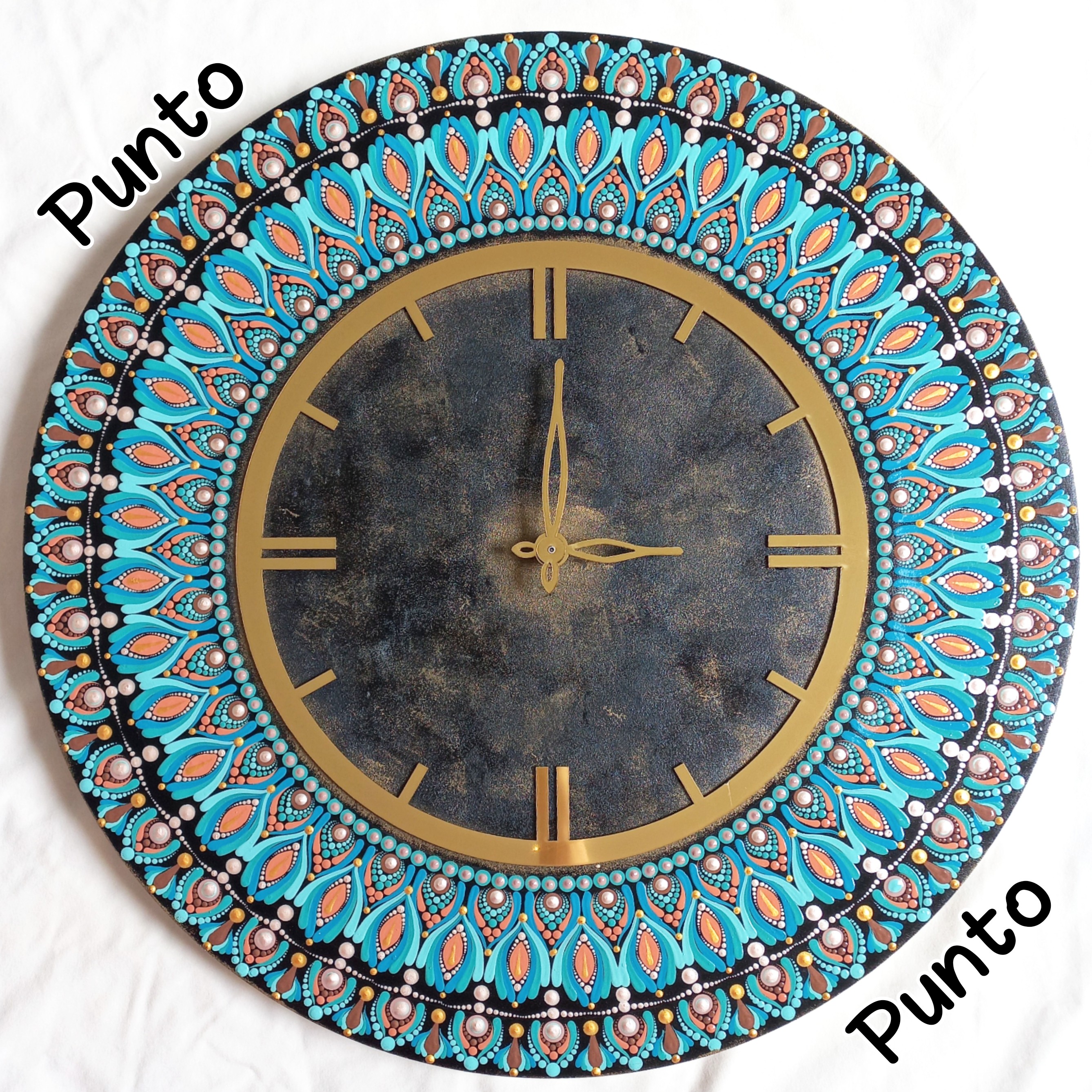 ساعت فیروزه ای قطر 50 سانت