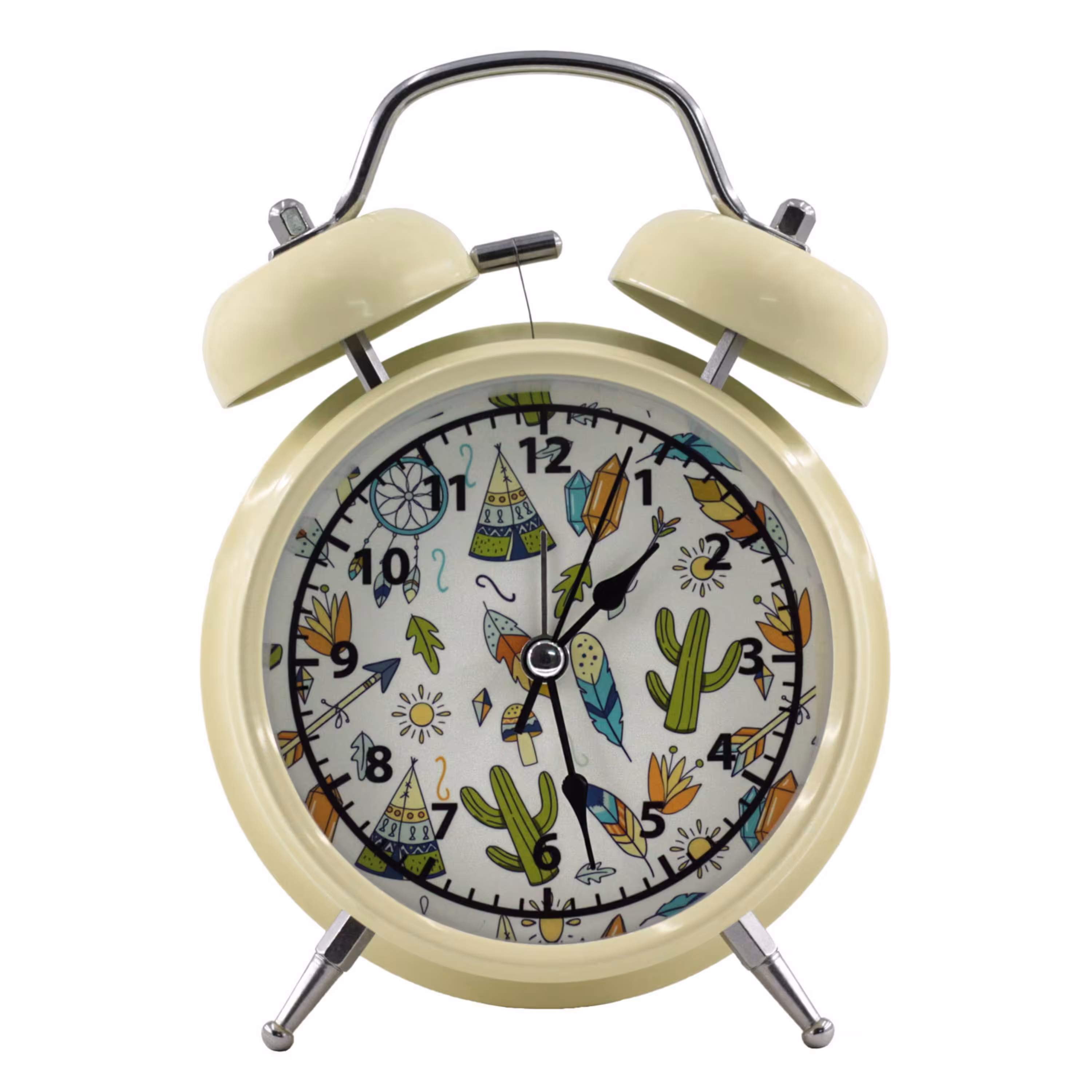 ساعت رومیزی زنگدار طرح دریم کچر سرخ پوست کد Dream catcher