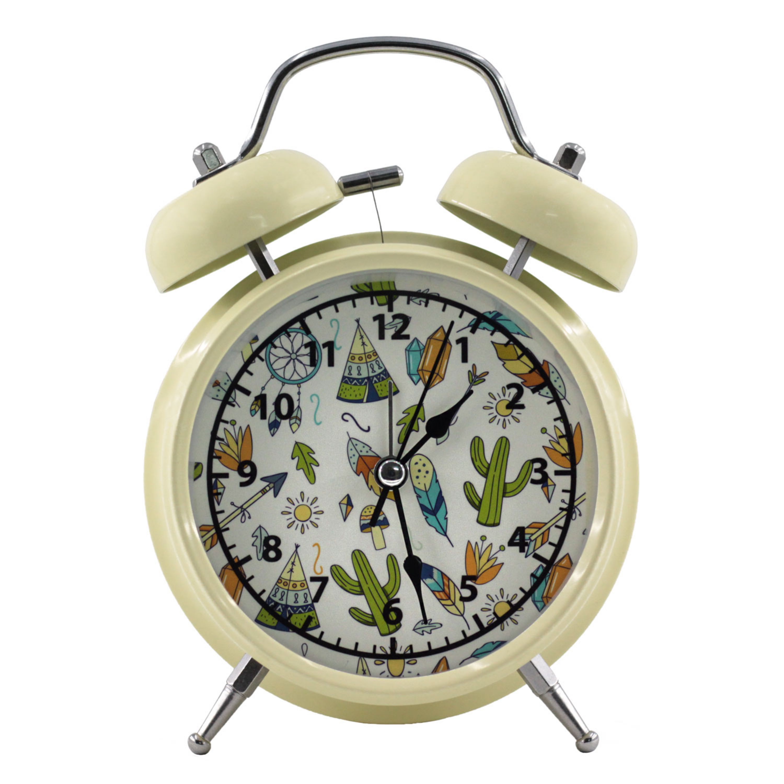 ساعت رومیزی زنگدار طرح دریم کچر سرخ پوست کد Dream catcher