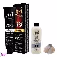 رنگ مو آیون (Ion) شماره 9.1 حجم 120 میلی‌لیتر رنگ بلوند دودی روشن + اکسیدان نه درصدی حجم 180 میلی‌لیتر
