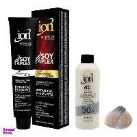 رنگ مو آیون (Ion) شماره 91 حجم 120 میلی‌لیتر رنگ بلوند دودی روشن + اکسیدان نه درصدی حجم 180 میلی‌لیتر