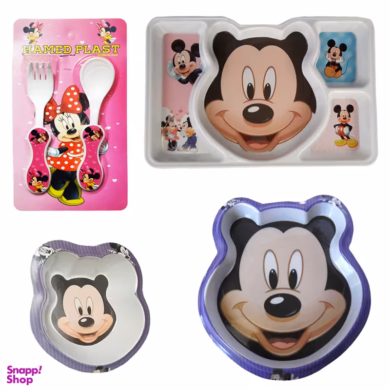 سرویس غذا خوری 5 پارچه کودک طرح میکی موس کد Rbay5