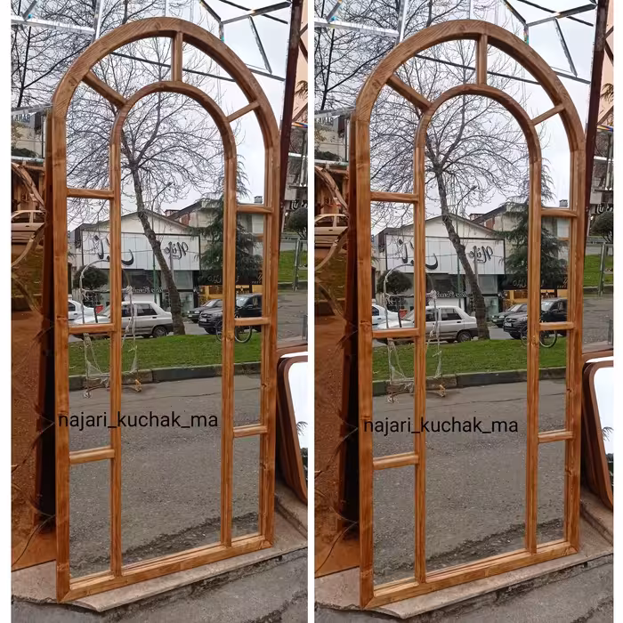  آینه قدی چوبی مدل گنبدی پنجره ای 180 در 80 تماما چوب روس(با آینه درجه یک)