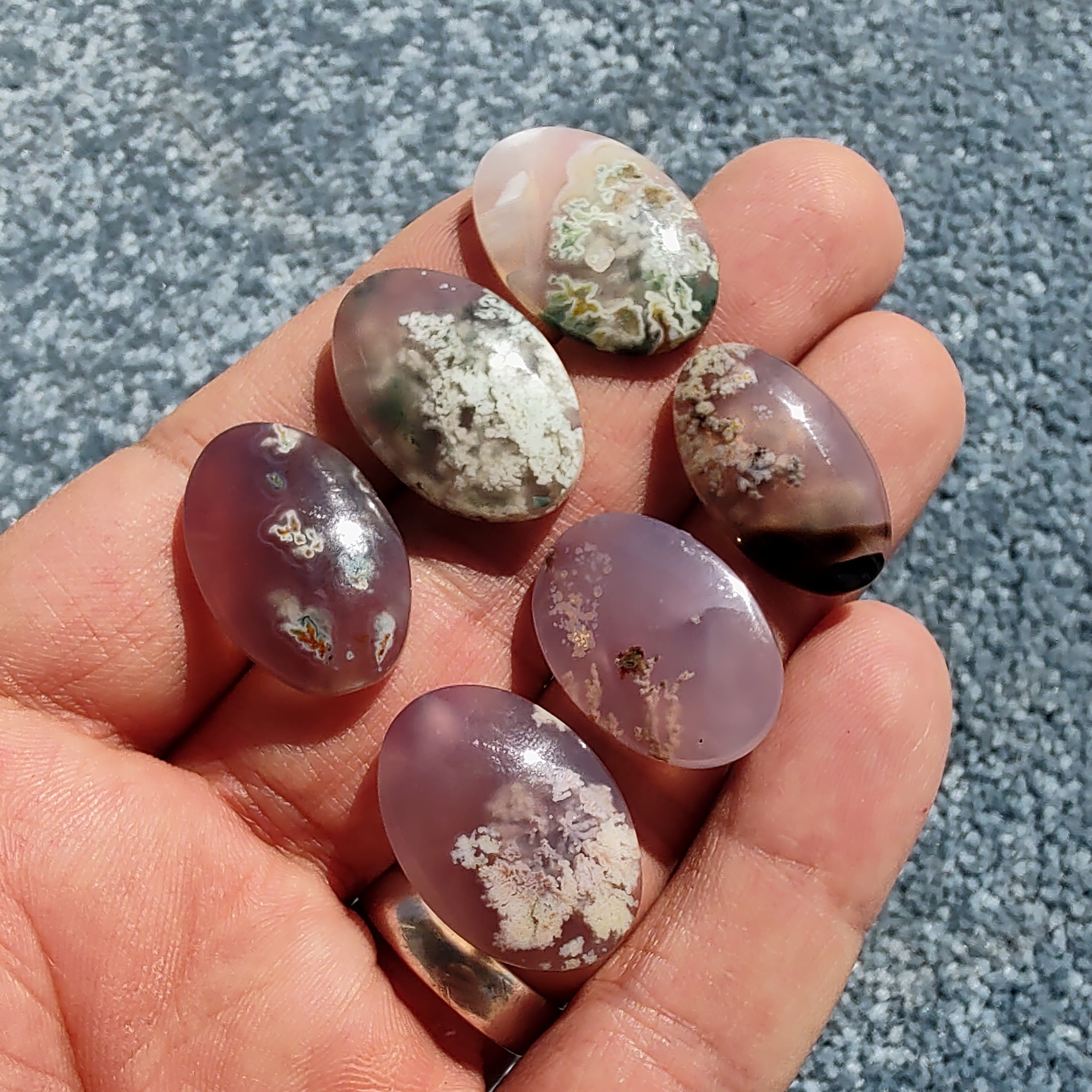 6 عدد نگین عقیق شجر  قیمت همکاری