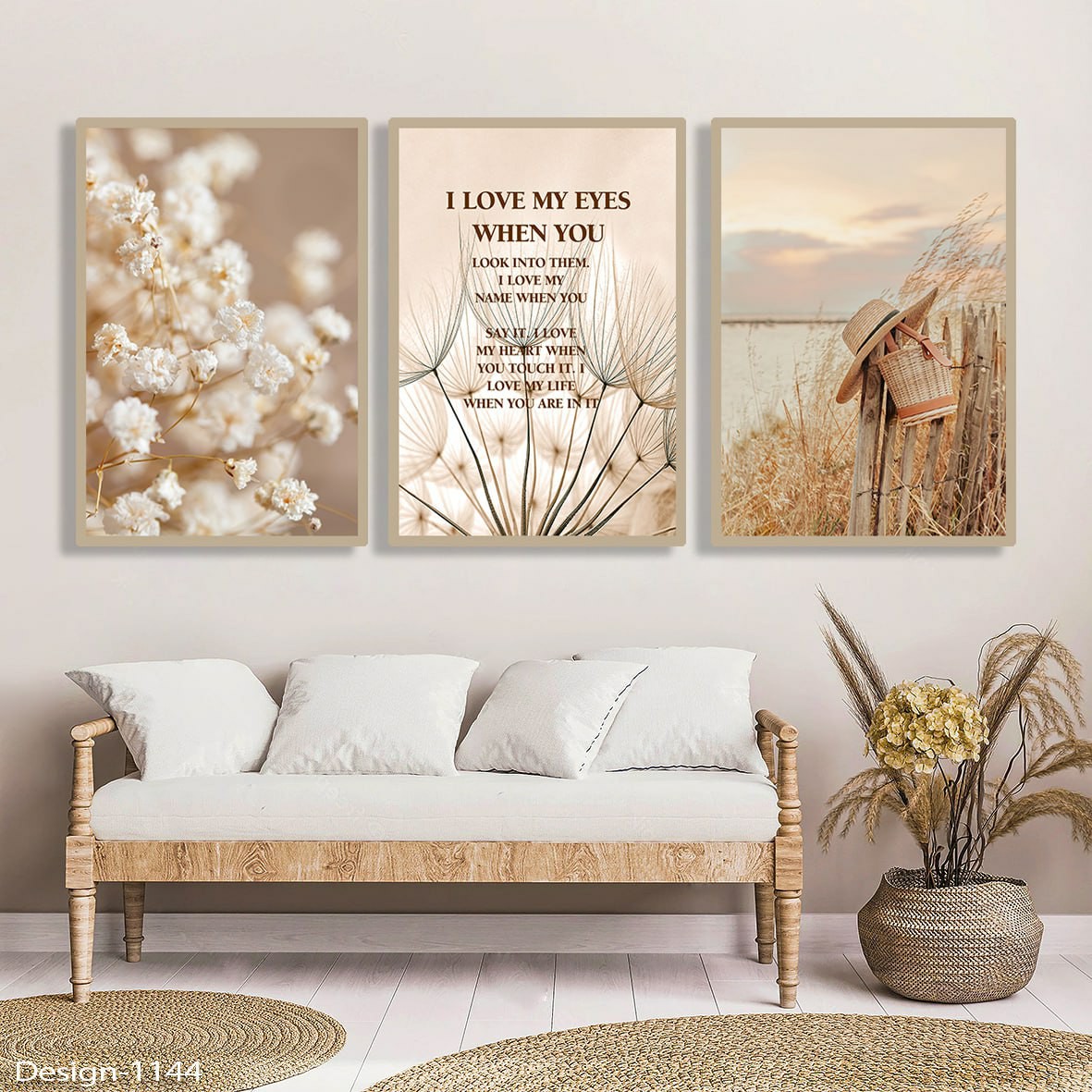 تابلو دکوراتیو طبیعت آرام 3تیکه 40در60