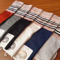 جوراب نخی زیر زانو طرح بری بری،در6رنگ زیبا و کاربردی،تک رنگ فری سایزتا40