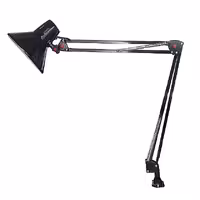 چراغ مطالعه مهندسی مشکی  به همراه گیره چفت شونده در پایه میز