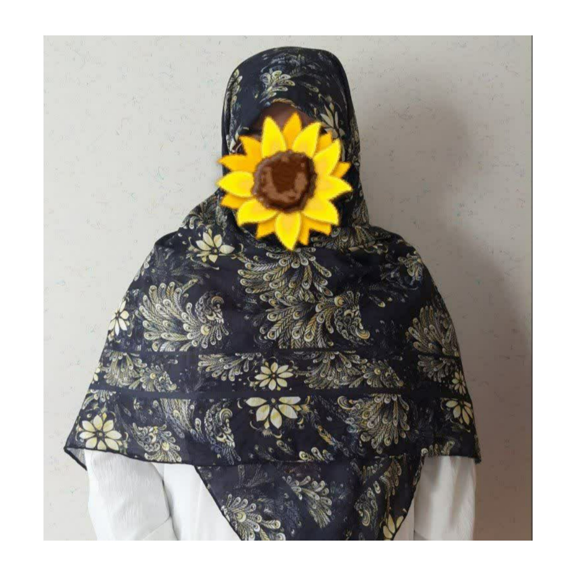 روسری نخی زنانه مشکی محرمی