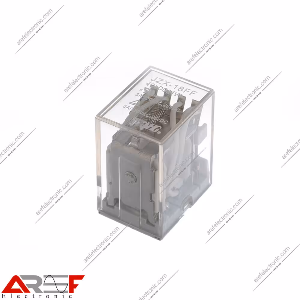 رله NHG مدل JQX-18FF 4CbDC24V1 دارای 24 ولت 5 آمپر 14 پین - فروشگاه عارف الکترونیک