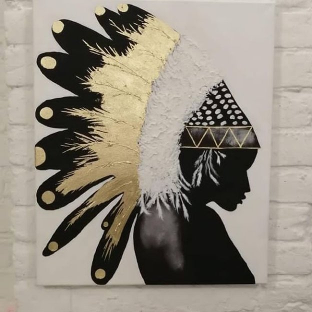 تابلو دکوراتیو طرح سرخ پوست بسیار زیبا با قابلیت تغییر رنگبندی