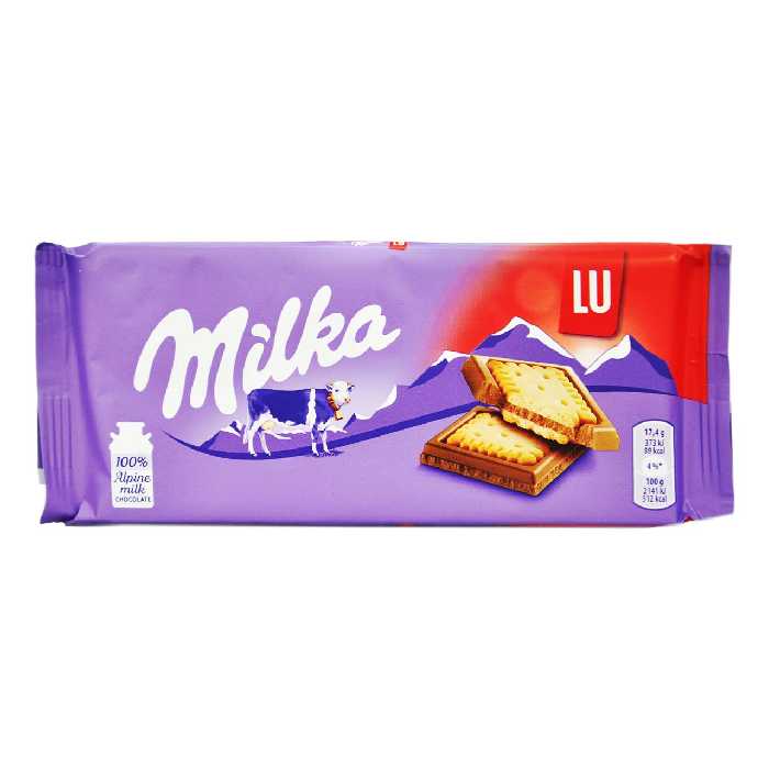 شکلات شیری با بیسکوییت ال یو 87 گرم میلکا - milka