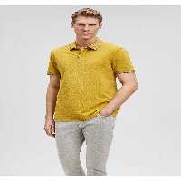 تی شرت یقه پولو زرد مردانه دار با طرح راه جزئیات باریک تناسب 065920 30719 Mavi