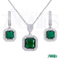 نیم ست نقره زنانه آمیتیس مدل زمرد AMT-N198 