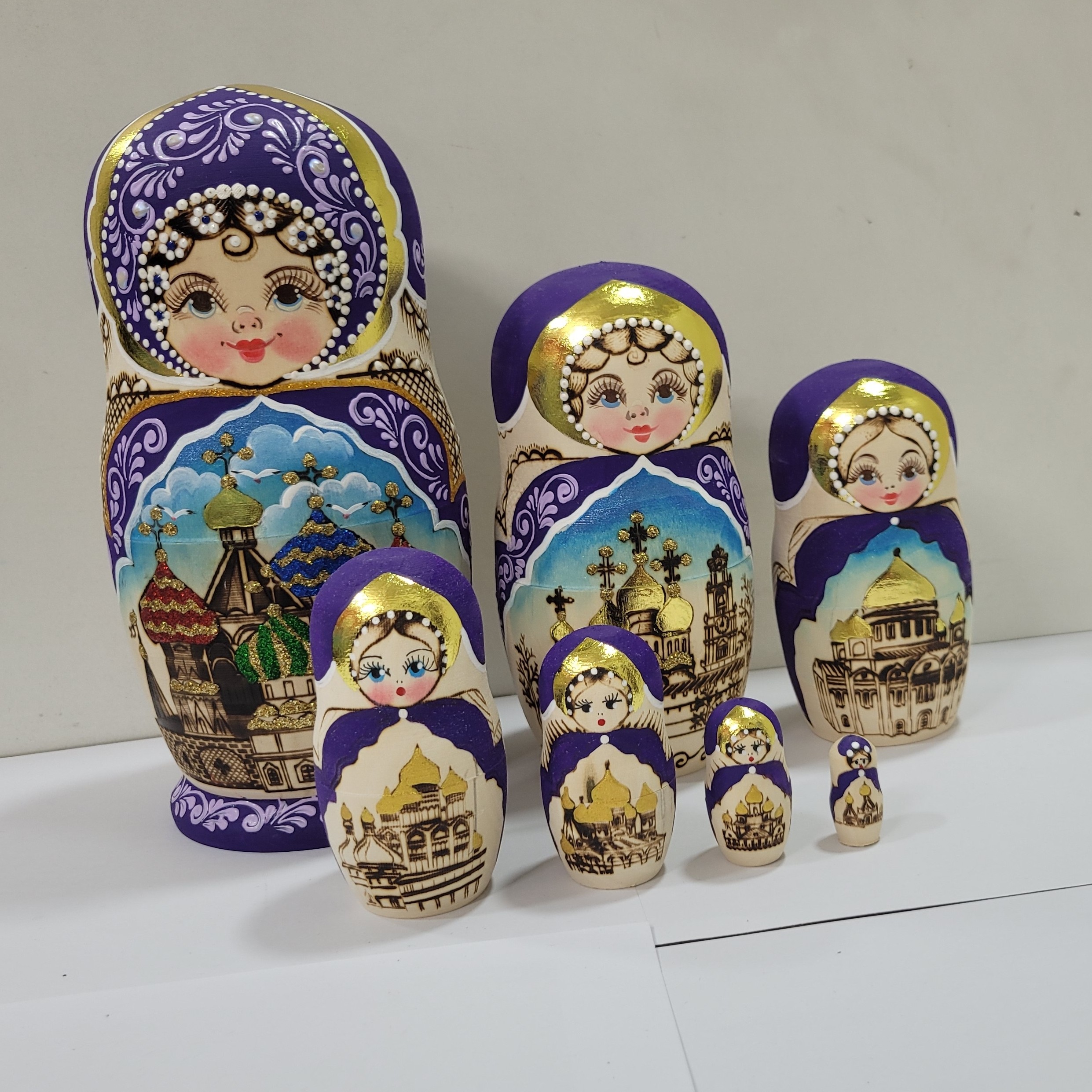 عروسک ماتریوشکا 22 سانتی 7 تکه چوبی واردات روسیه طرح ویژه