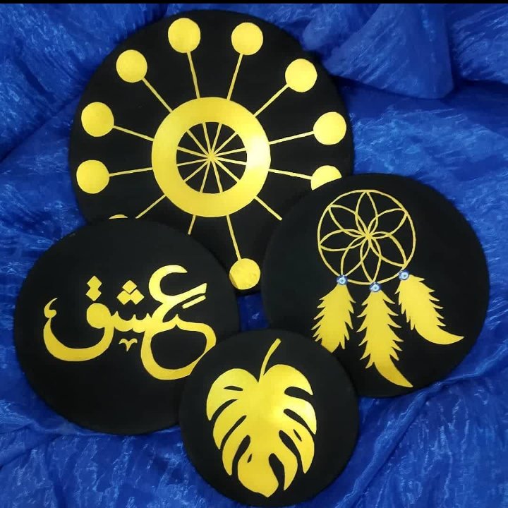 دکوری دیواری طلایی مشکی شیک 4 عددی