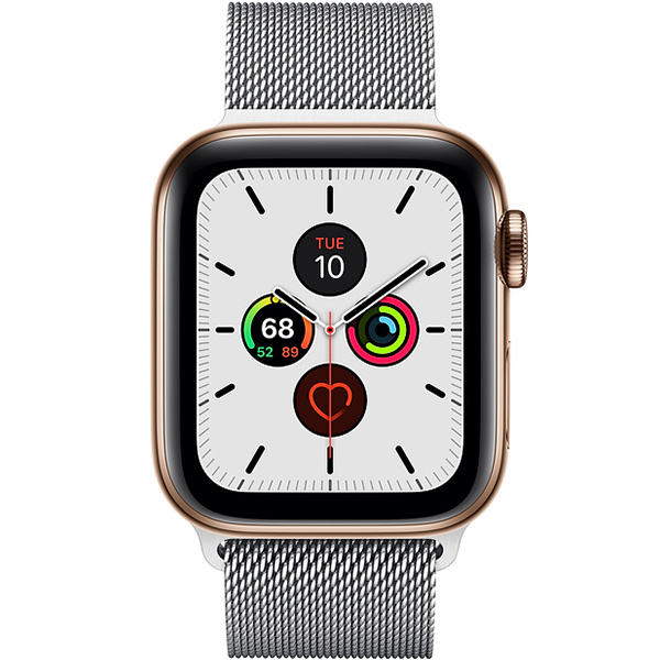 سری 5 استیل سلولار مردانه Gold Stainless Steel Case with Silver Milanese Loop - Hiapple.ir