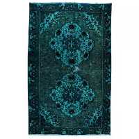 فرش دستبافت رنگ شده چهار و نیم متری طرح وینتج کد 7432(فروش چکی 6 ماهه با کد تخفیف farshgereh)