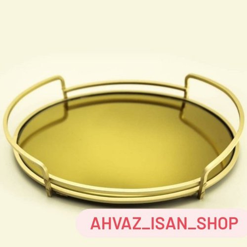 سینی کف آیینه ای رنگ طلایی