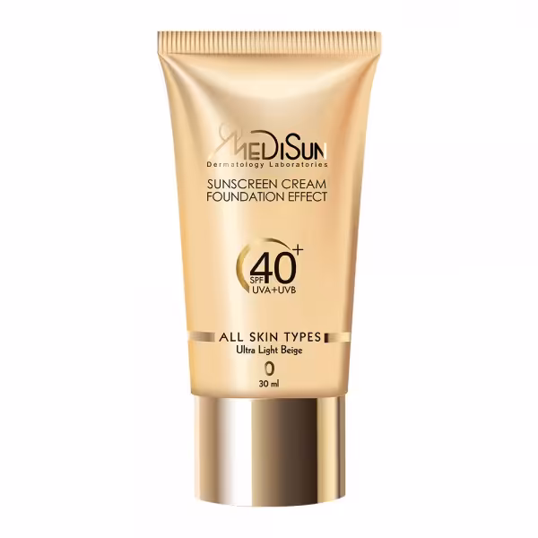 ضد آفتاب کرم پودری رنگی تیوبی انواع پوست SPF40 مدیسان