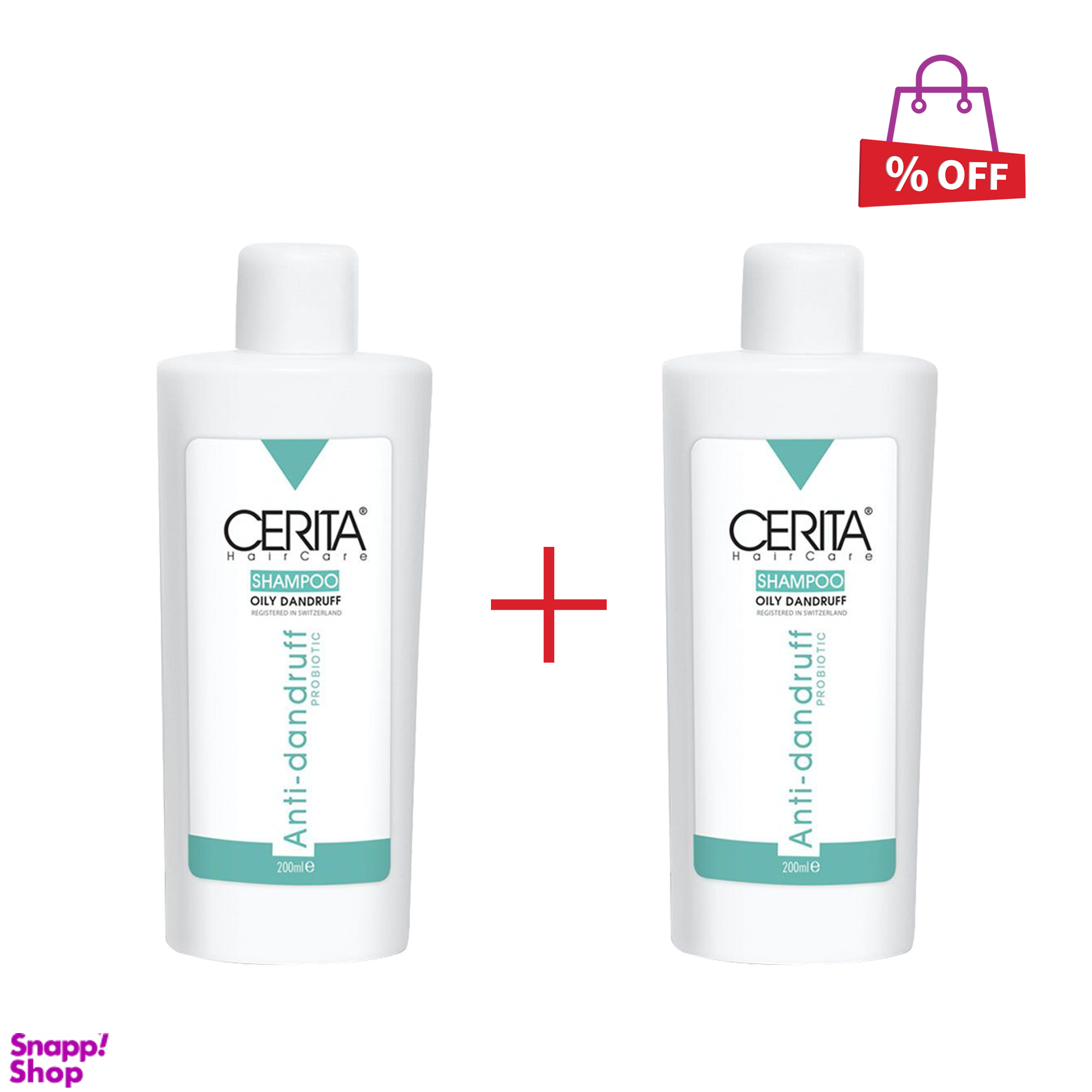 شامپو ضد شوره مو سری تا (Cerita) مدل Probiotic Oily حجم 200 میلی‌لیتر مجموعه 2 عددی