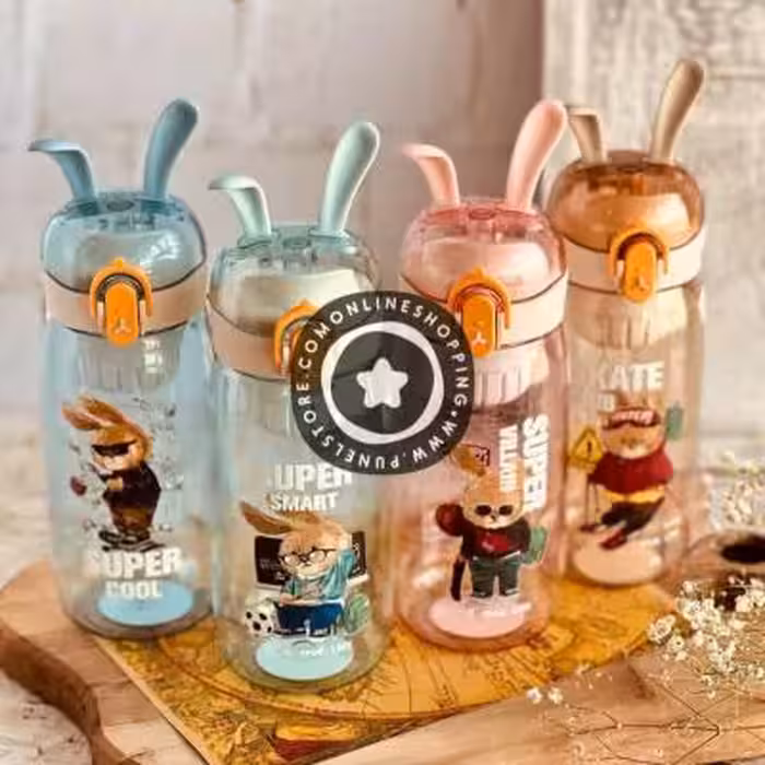 فلاسک سیلیکونی فیلتردار کیوتی رنگ سبز پوونل استور cute smoothie cilicon mug poonelstore