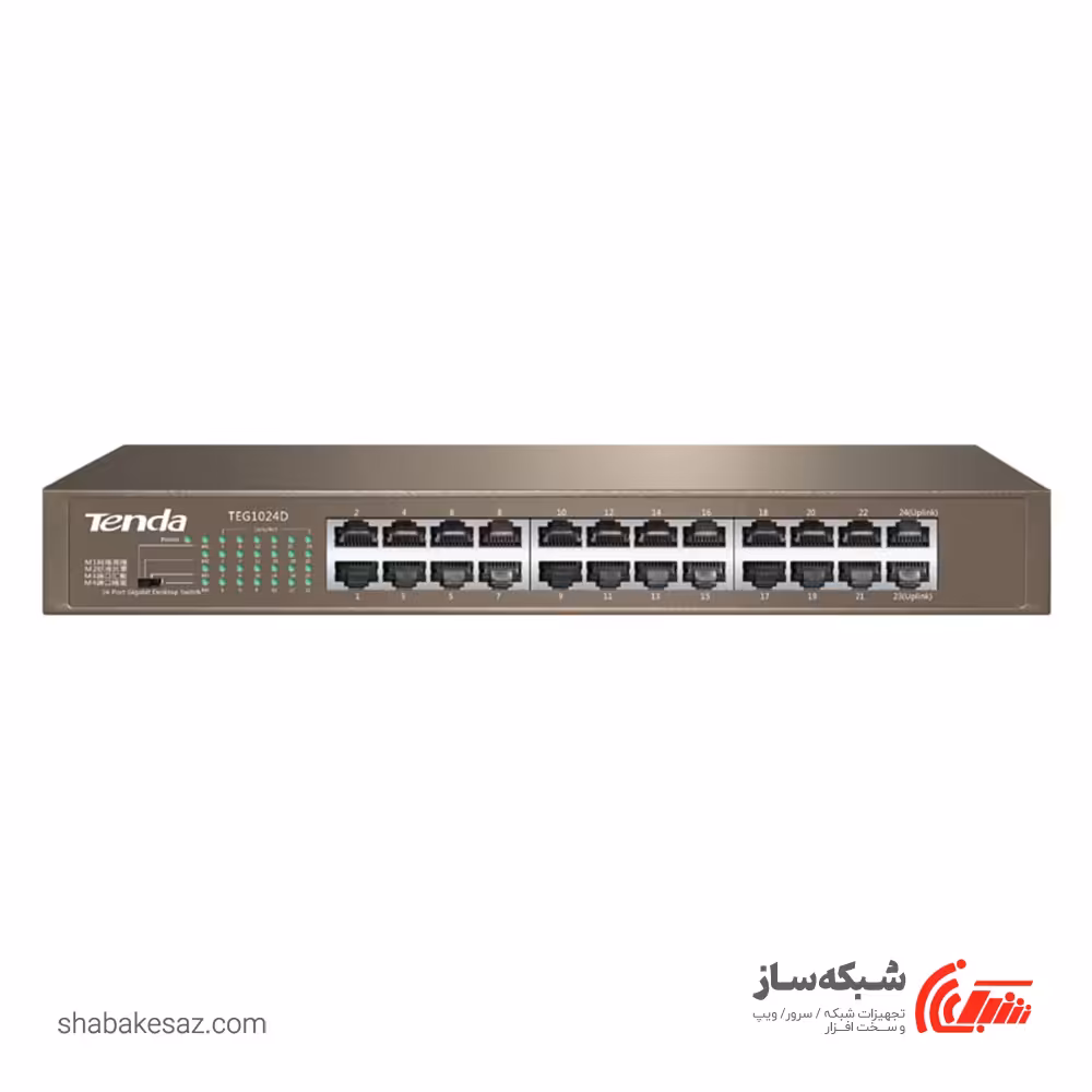 قیمت و خرید سوئیچ تندا Tenda TEG1024D دسکتاپ-رکمونت 24 پورت 10/100/1000Mbps - شبکه ساز