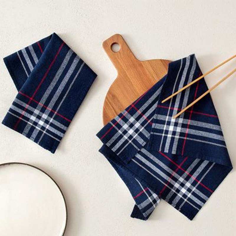 ستمال آشپزخانه مادام کوکو مدل Brigitte بسته 2 عددی رنگ سرمه ای 