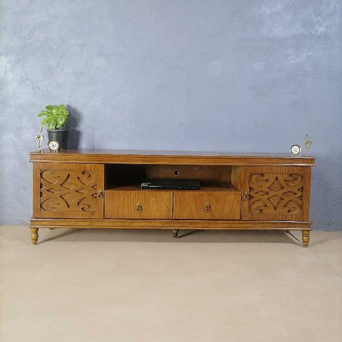 میزتلویزیون سلطنتی کلاسیک قهوه ای سایز دومتری (پس کرایه)