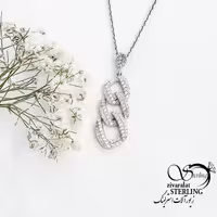 گردنبند آویز کارتیر نقره جواهری کد 16630