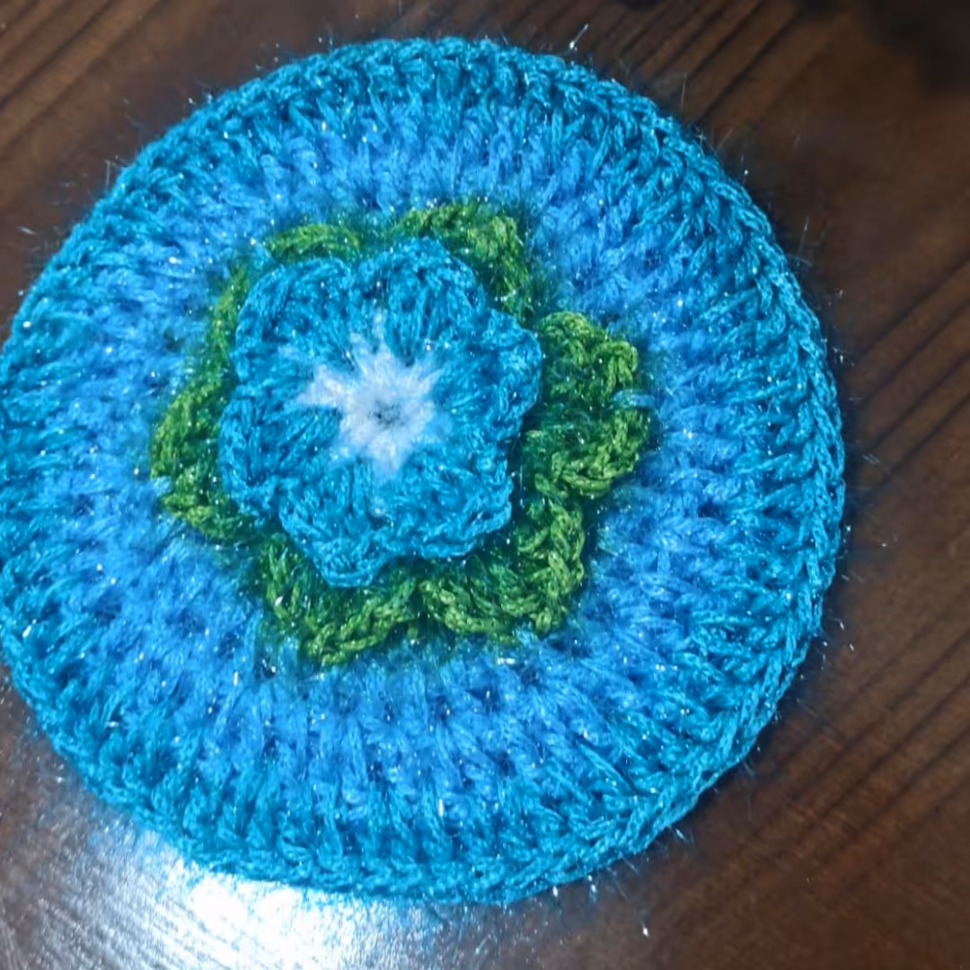 اسکاج بافتنی طرح گل مرداب 