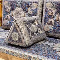 پشتی ترمه  مدل مثلثی طرح الماس رنگ سرمه ای (یک جفت)