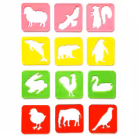 شابلون طرح حیوانات کد 1004 مجموعه 12عددی