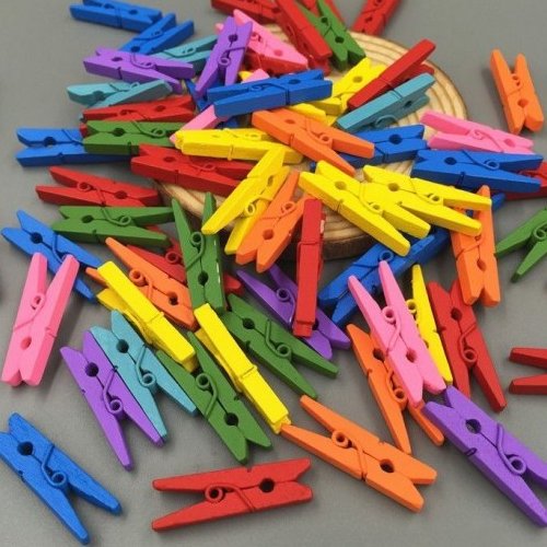 گیره چوبی رنگی (بسته 15 عددی)